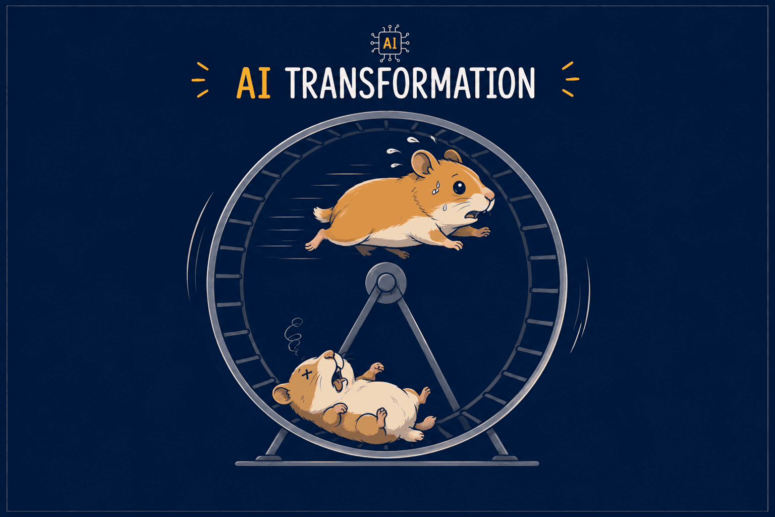 The Hamster Wheel Problem in AI Transformation — And How to Get Off It.