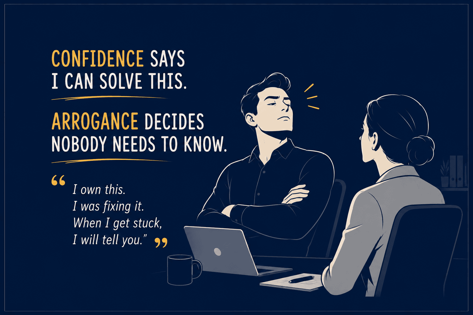 Confidence Says I Can Solve This. Arrogance Decides Nobody Needs to Know.